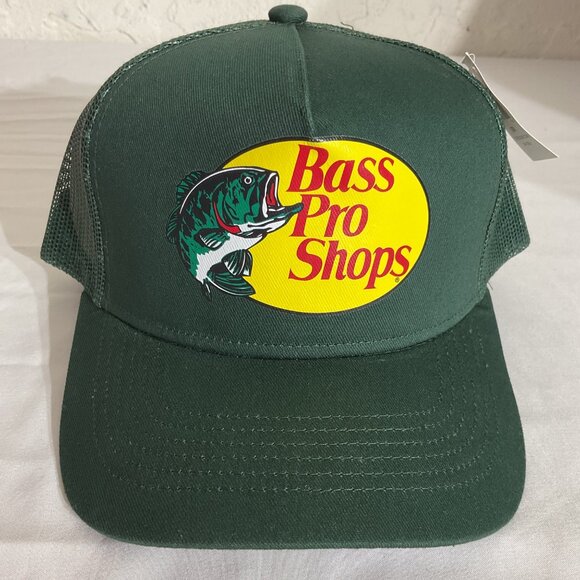 Bass Pro Shops Green Trucker Hat One Size Mesh Back Adjustable Snapback Outdoor - Picture 1 of 6